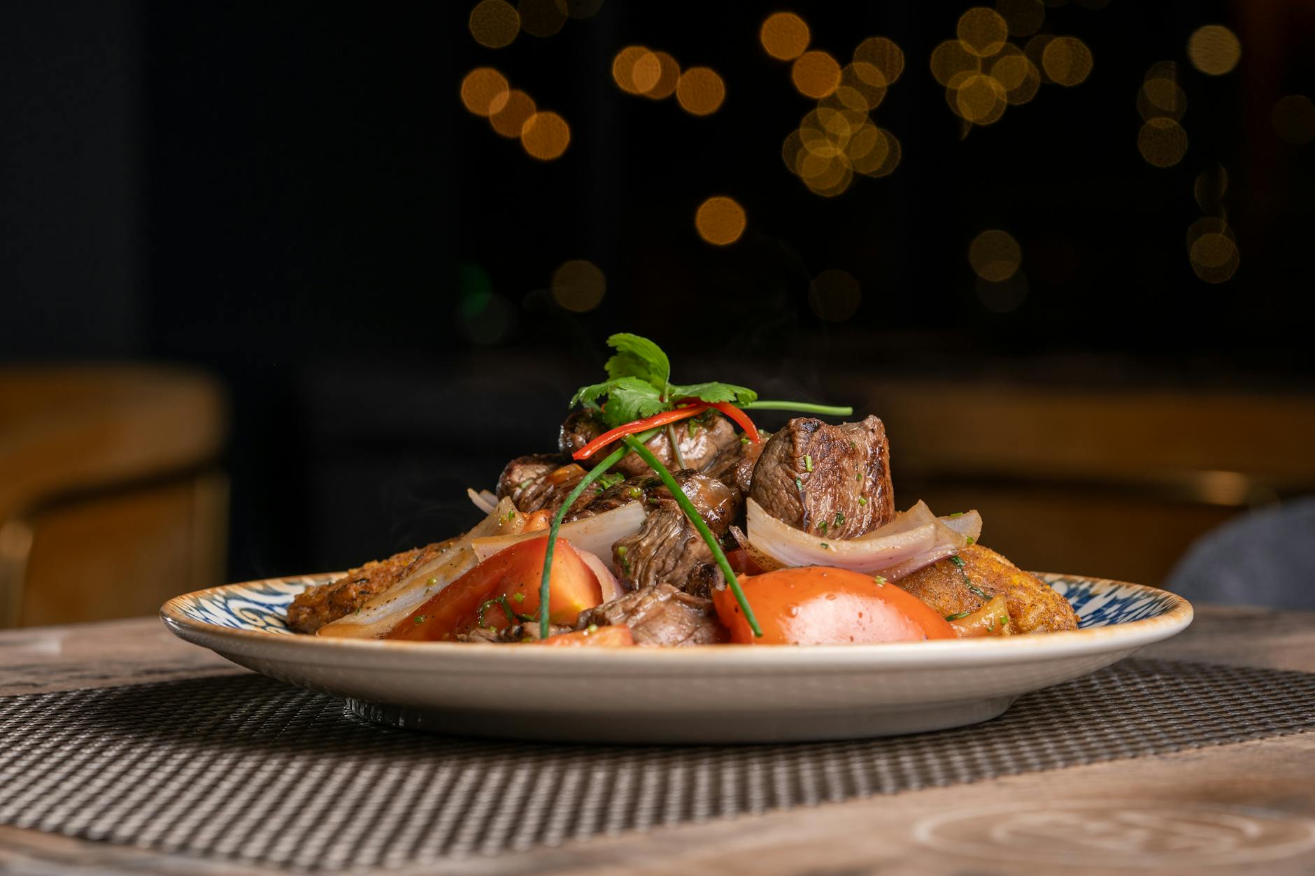 delicious grilled steak dish with vegetables